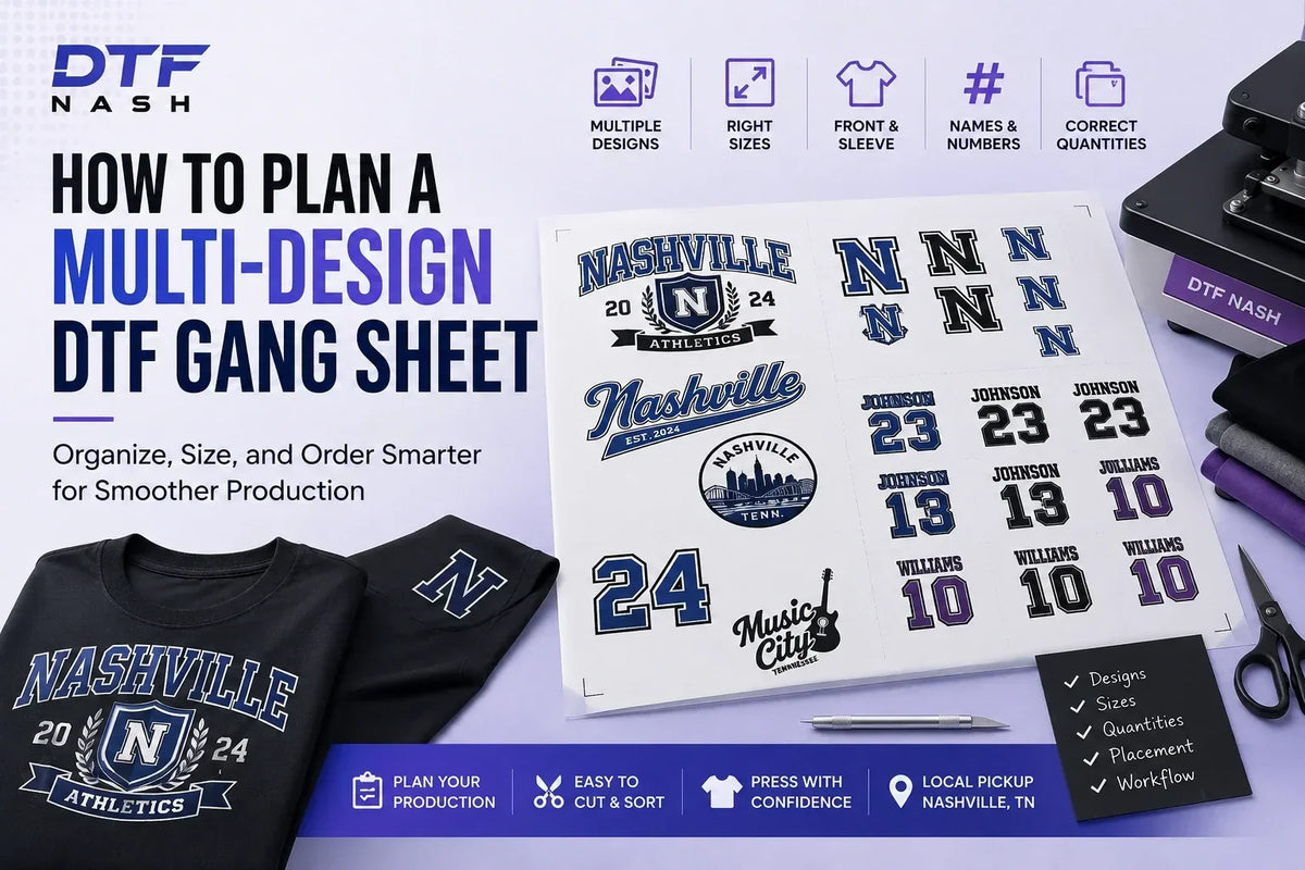 DTF Gang Sheet Printing in Nashville: How to Plan a Multi-Design Order
