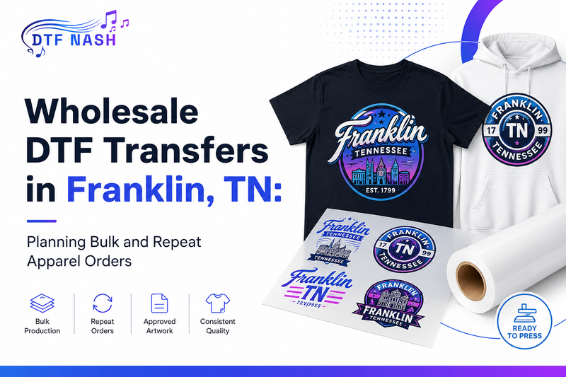 Wholesale DTF Transfers in Franklin, TN: Planning Bulk and Repeat Apparel Orders