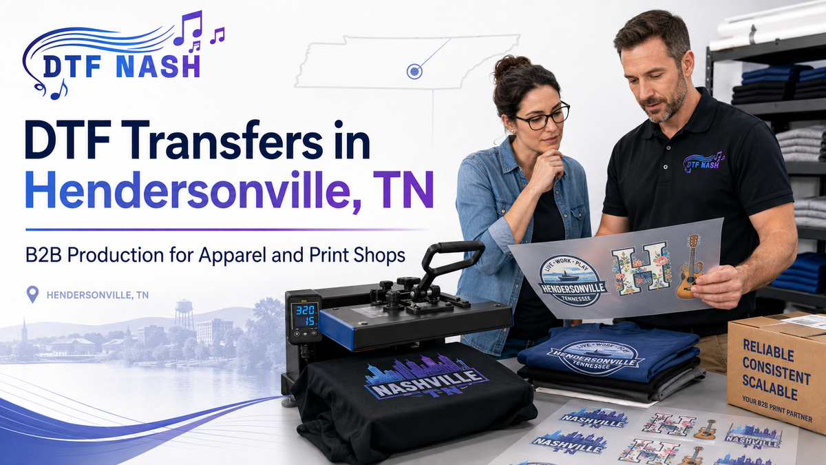 DTF Transfers in Hendersonville, TN: B2B Production for Apparel and Print Shops