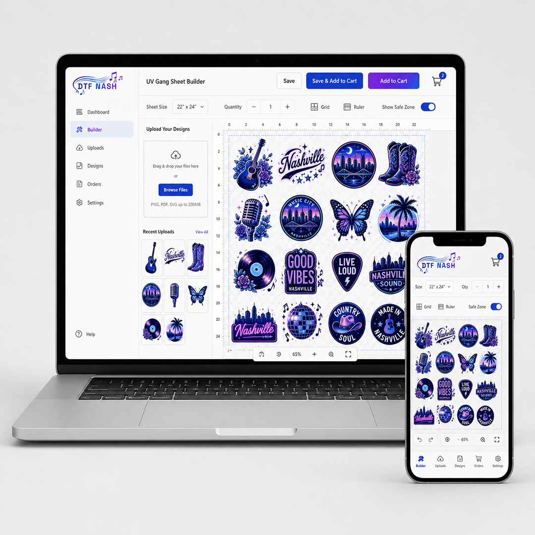 UV DTF Gang Sheet Builder
