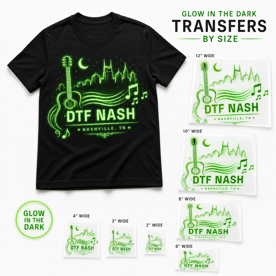 Glow In The Dark DTF - Transfers By Size